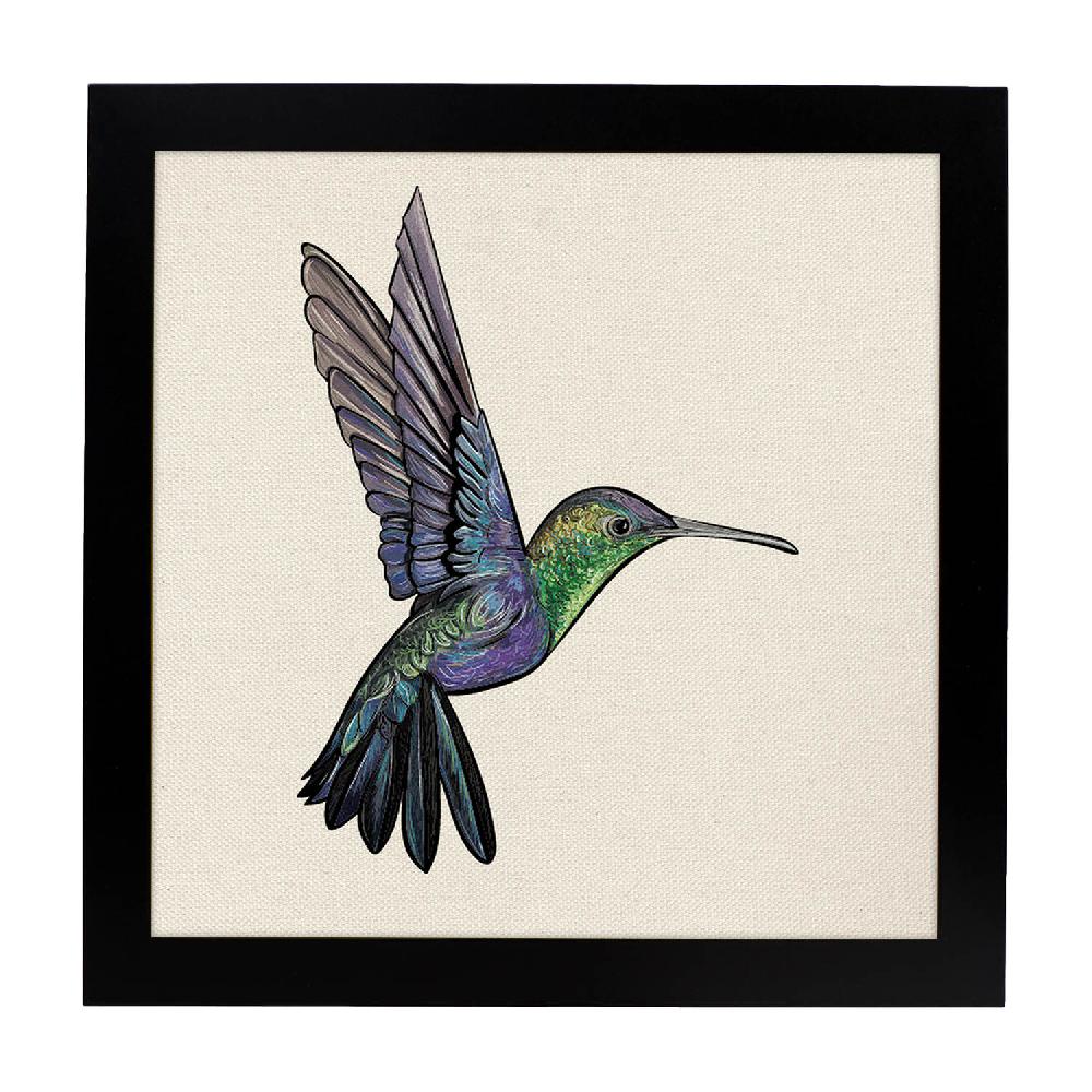 Nacnic Lámina Ilustrada De Colibrí Y Periquitos