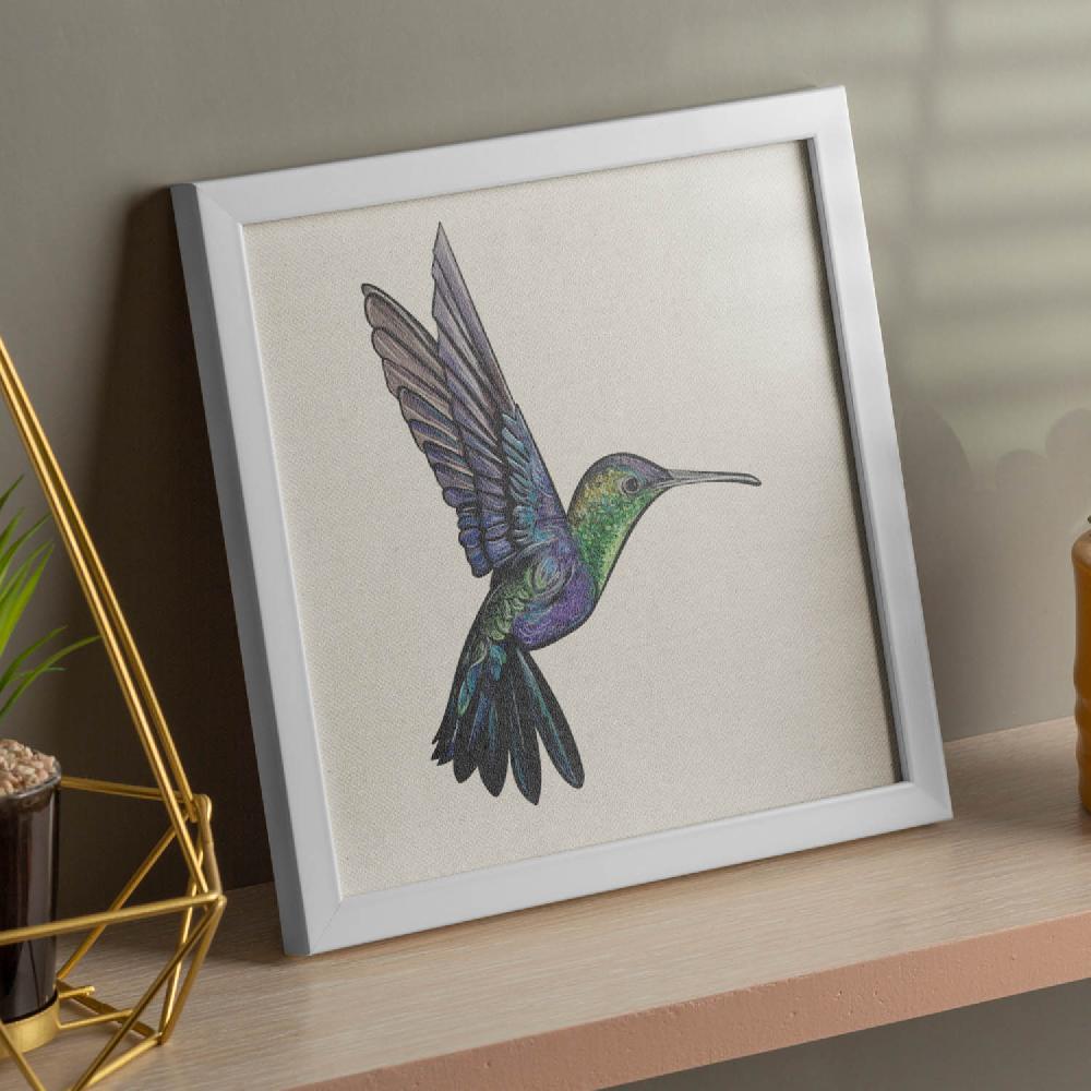 nacnic Lámina Ilustrada de Colibrí y Periquitos