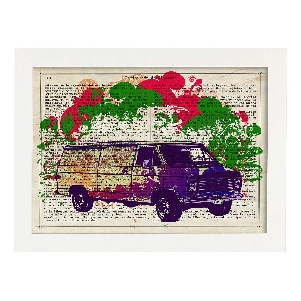 Nacnic Lámina Ilustrada De Furgoneta Vintage