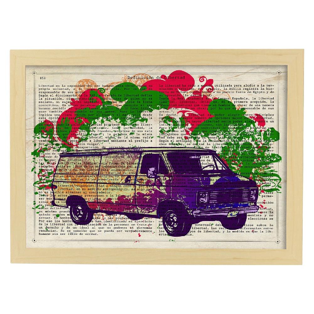 Nacnic Lámina Ilustrada De Furgoneta Vintage