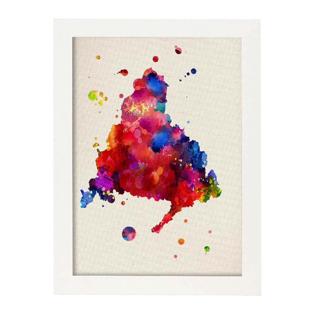 Nacnic Lámina Ilustrada De Madrid Y Mapa De España