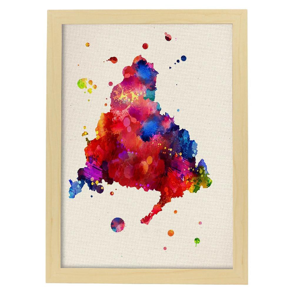 Nacnic Lámina Ilustrada De Madrid Y Mapa De España