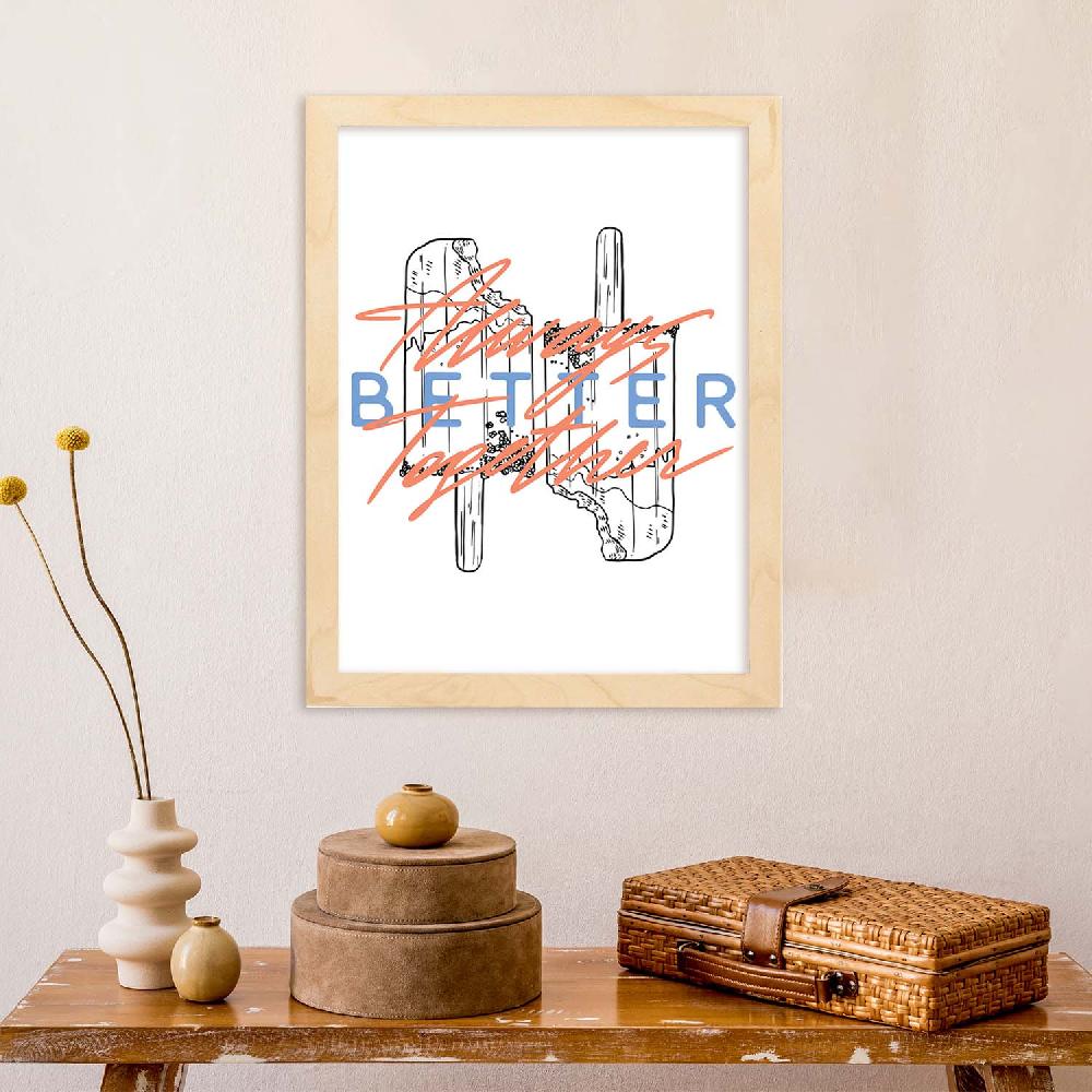 Nacnic Lámina Ilustrada De Mensajes Felices 'Better'