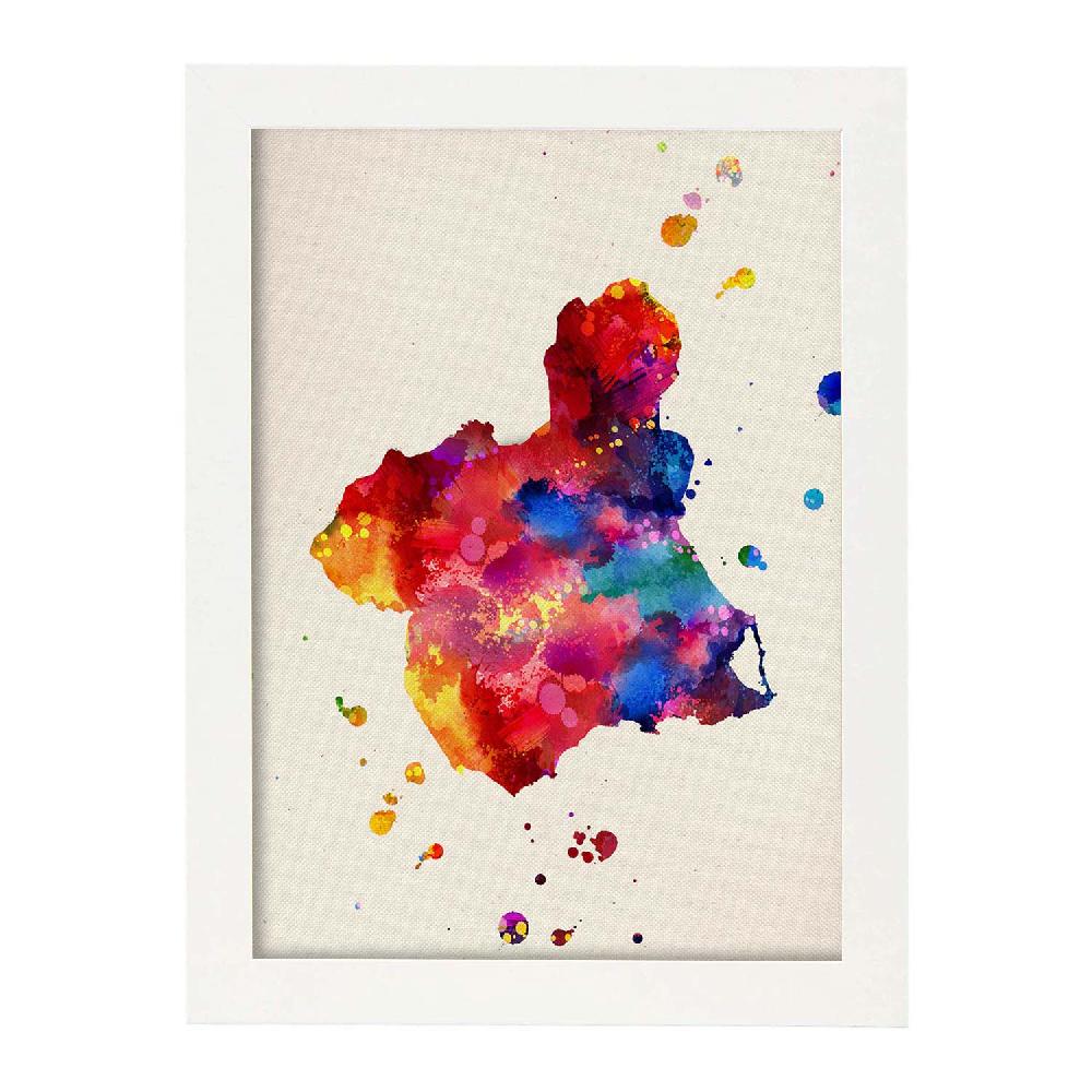 Nacnic Lámina Ilustrada De Murcia Y Mapa De España