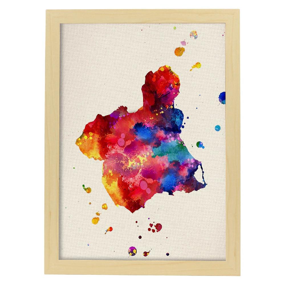 Nacnic Lámina Ilustrada De Murcia Y Mapa De España