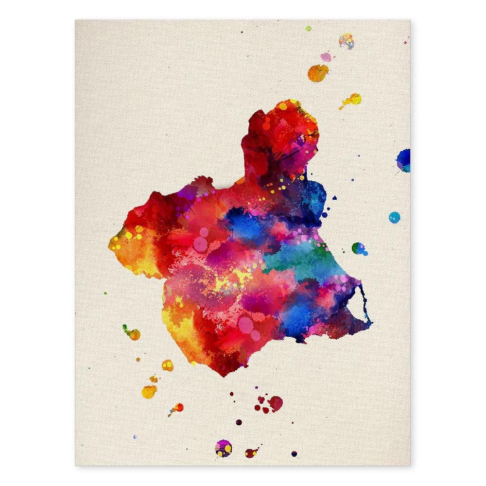 nacnic Lámina Ilustrada de Murcia y Mapa de España
