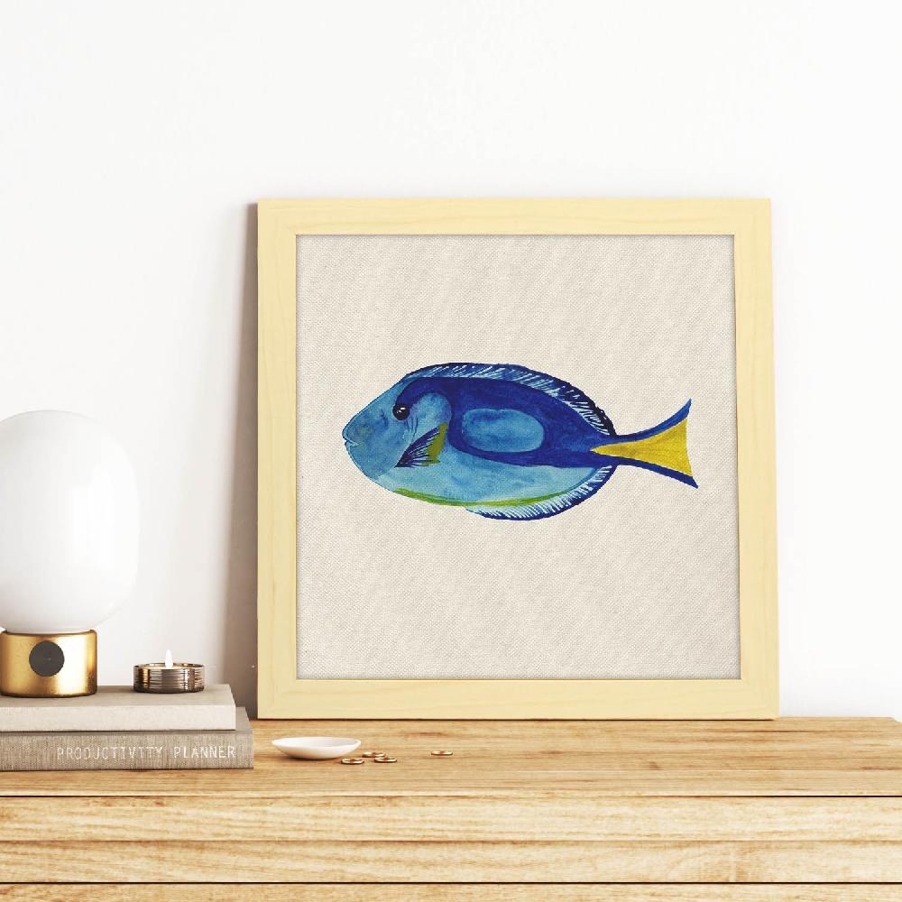 nacnic Lámina Ilustrada de Peces Azulón