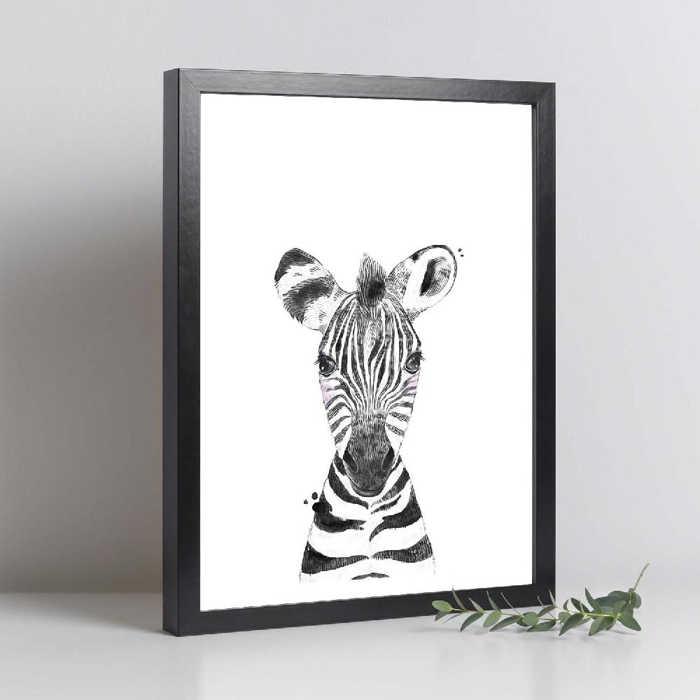 Nacnic Lámina Infantil De Cebra En Blanco Y Negro