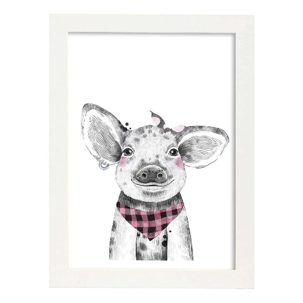 Nacnic Lámina Infantil De Cerdo Con Bandana