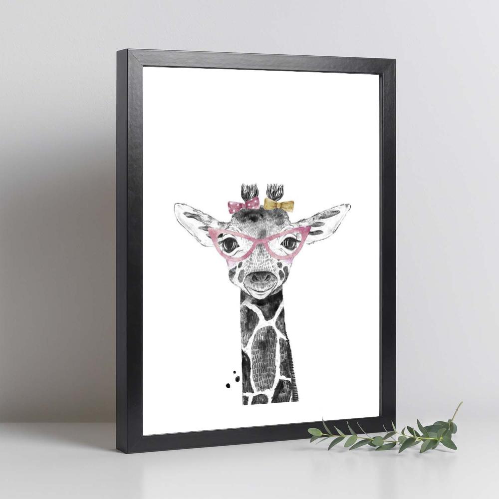 Nacnic Lámina Infantil De Girafa Con Gafas