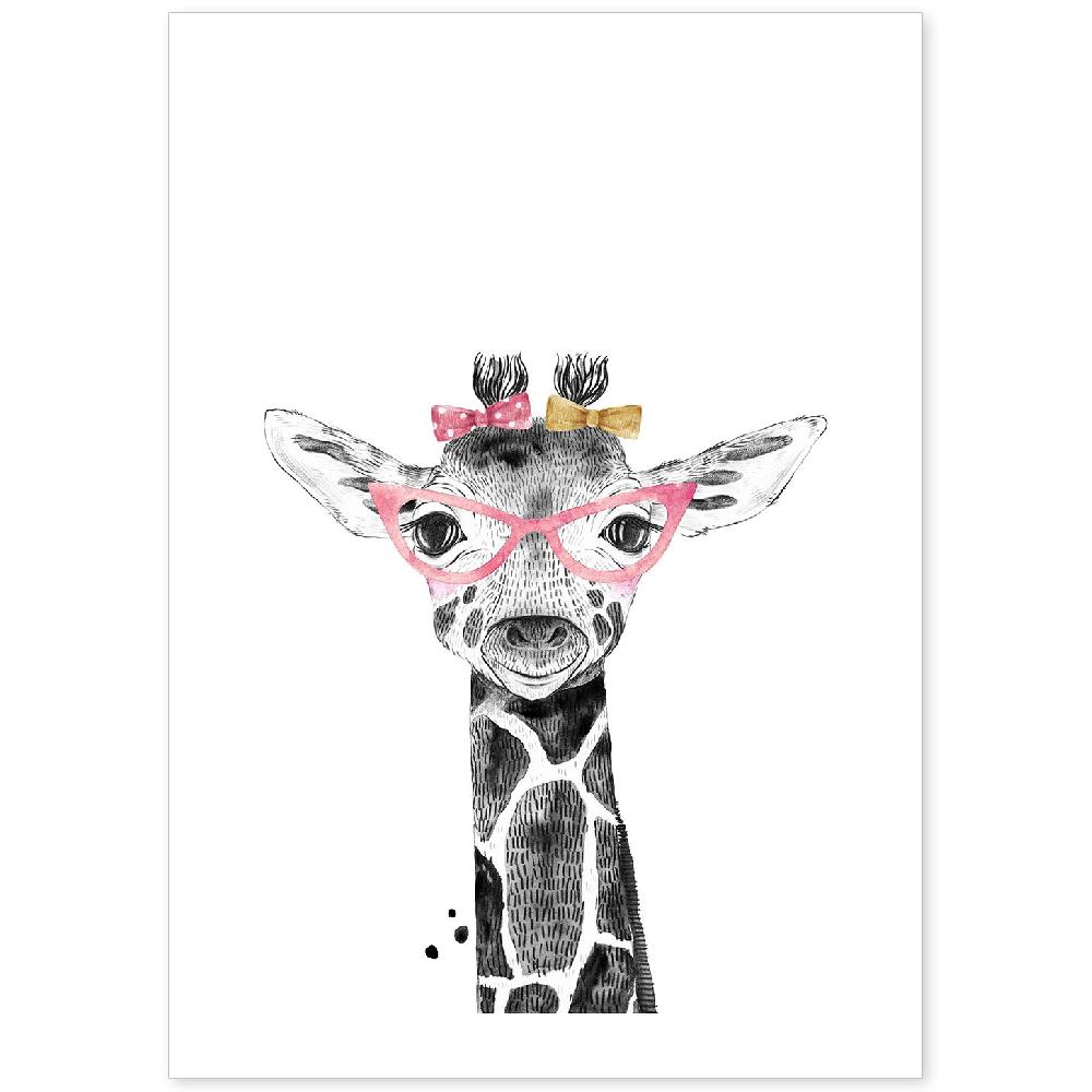 nacnic Lámina Infantil de Girafa con Gafas