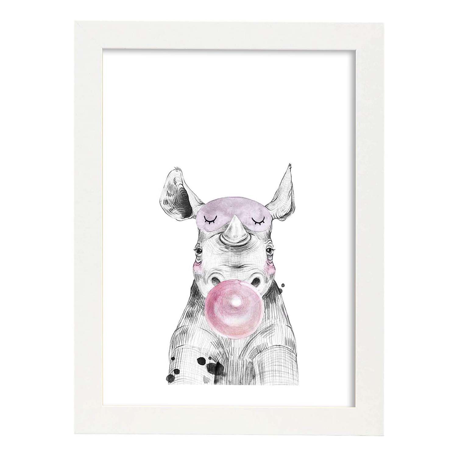 Nacnic Lámina Infantil De Rinoceronte Con Chicle