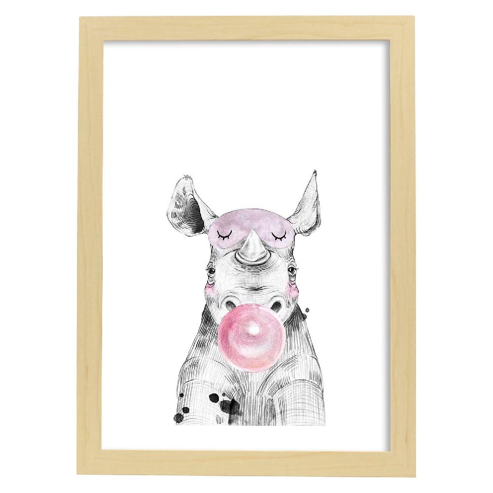 Nacnic Lámina Infantil De Rinoceronte Con Chicle