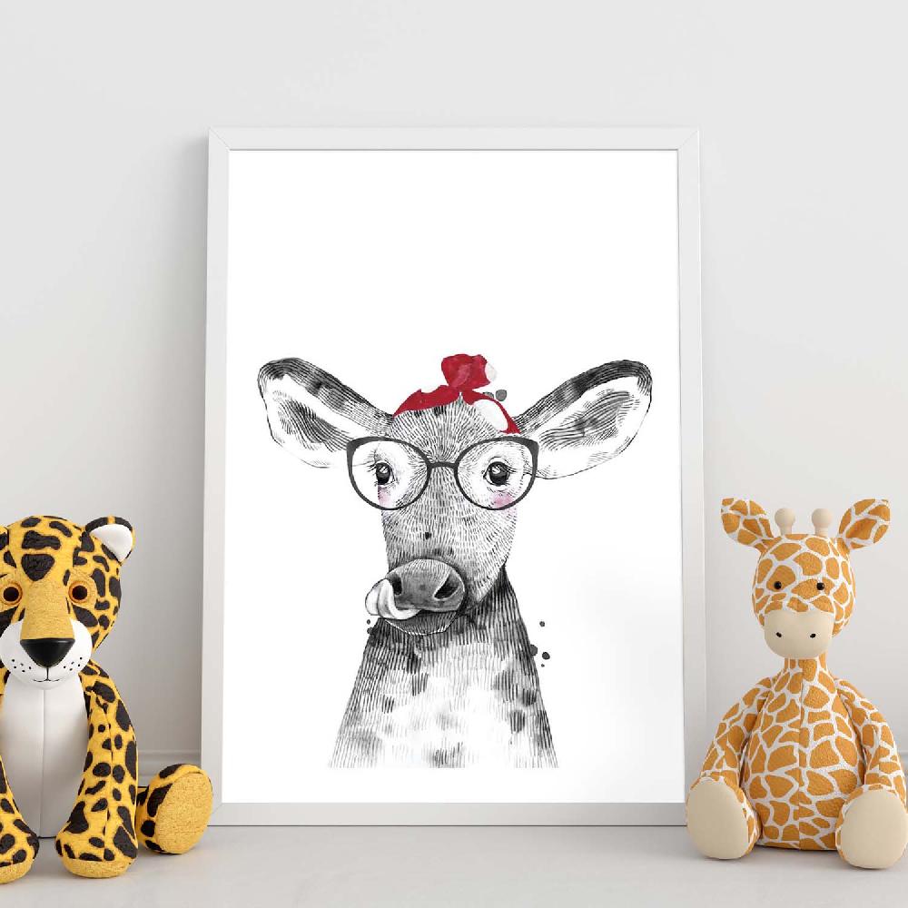 Nacnic Lámina Infantil De Vaca Con Pañuelo