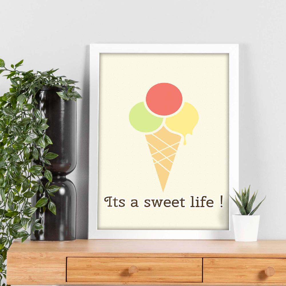 Nacnic Lámina La Dulce Vida Con Mensaje Feliz