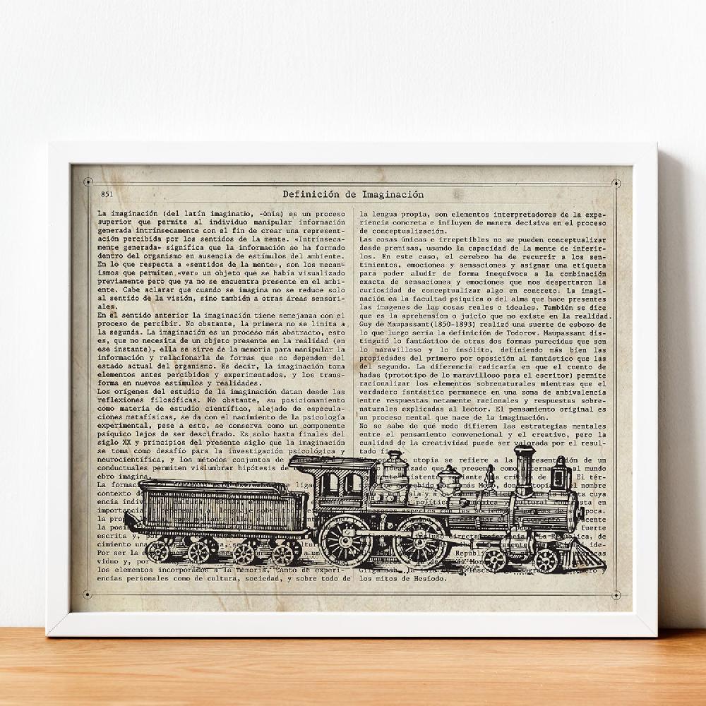 nacnic Lámina Locomotora y Objetos Vintage
