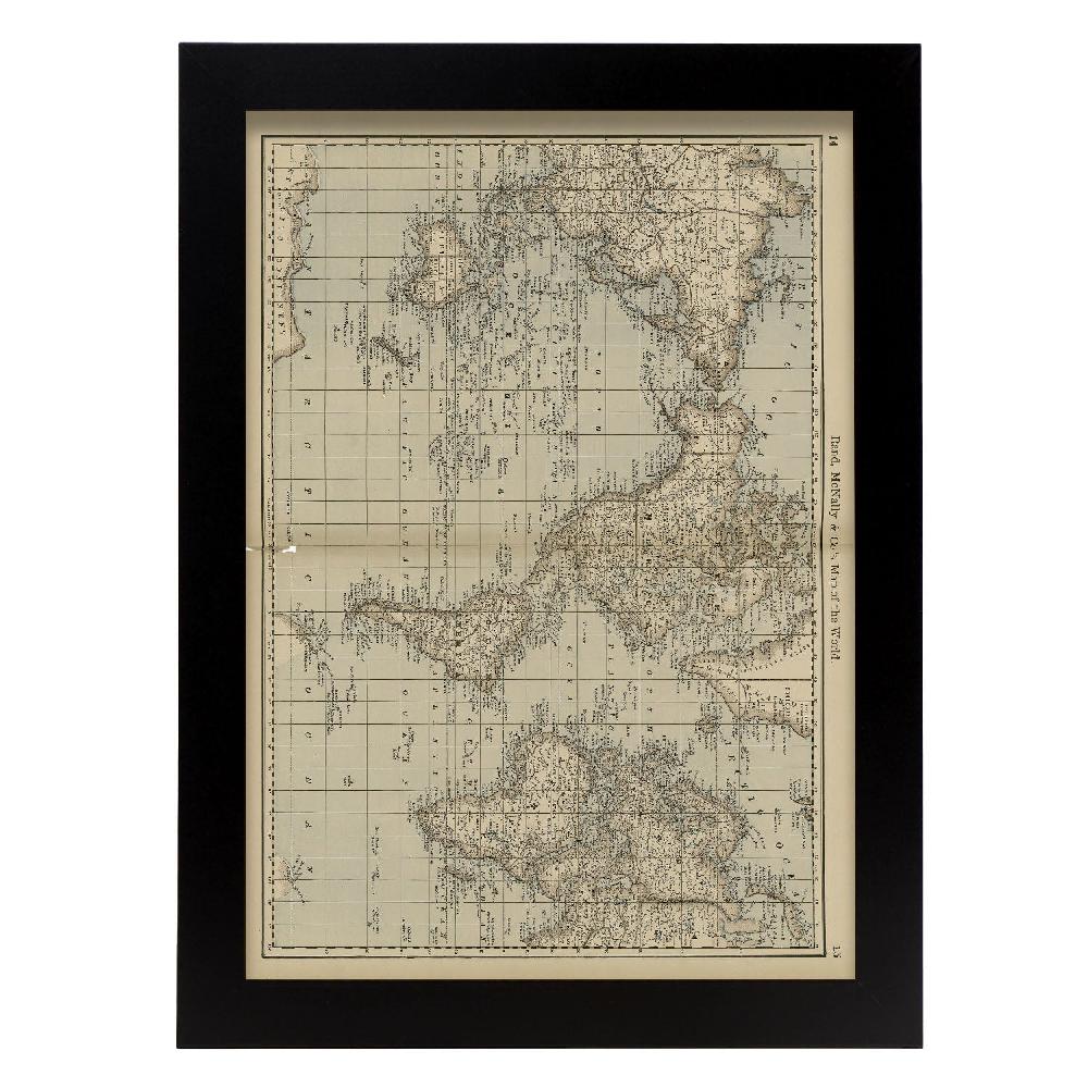 nacnic Lámina Mapa del Mundo Rand McNally 1887
