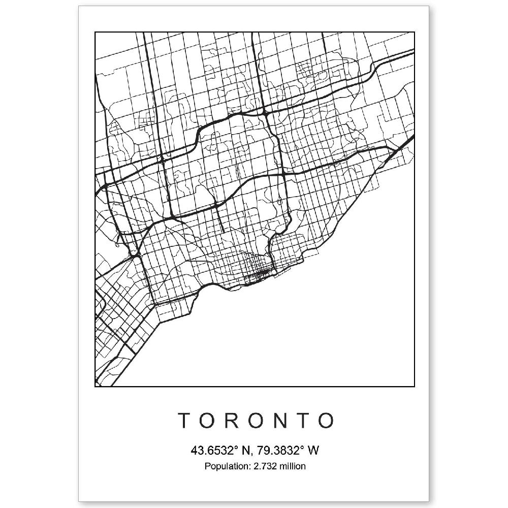 nacnic Lámina Mapa Estilo Nórdico de Toronto