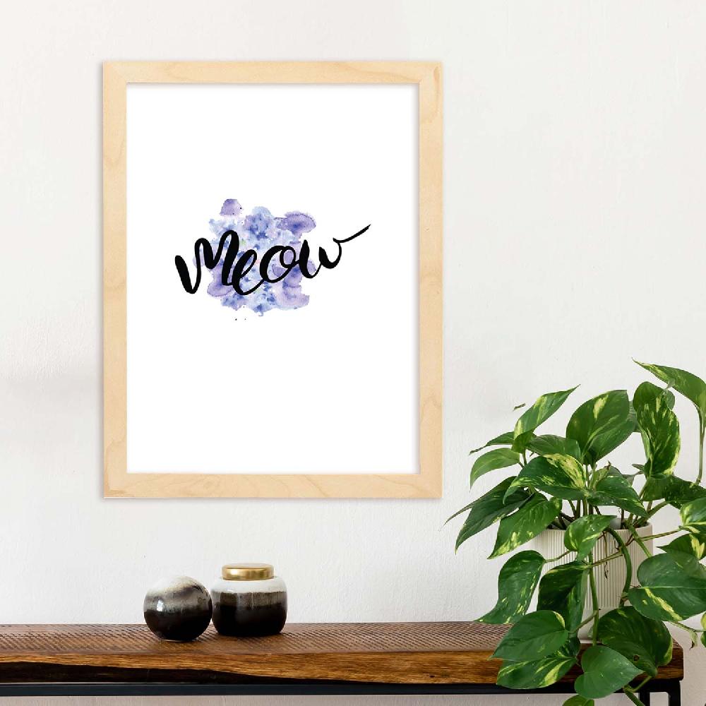 Nacnic Lámina Meow Con Mensajes Felices Coloridos