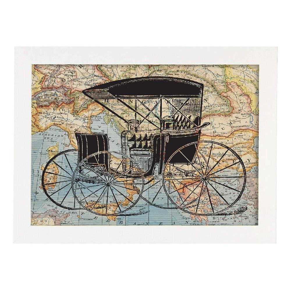 Nacnic Lámina Mi Carro Vintage Sobre Mapas