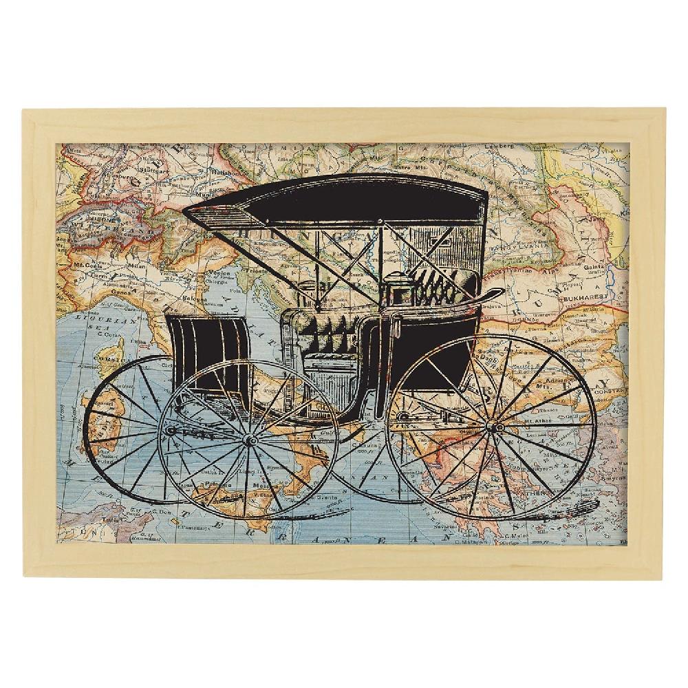 Nacnic Lámina Mi Carro Vintage Sobre Mapas