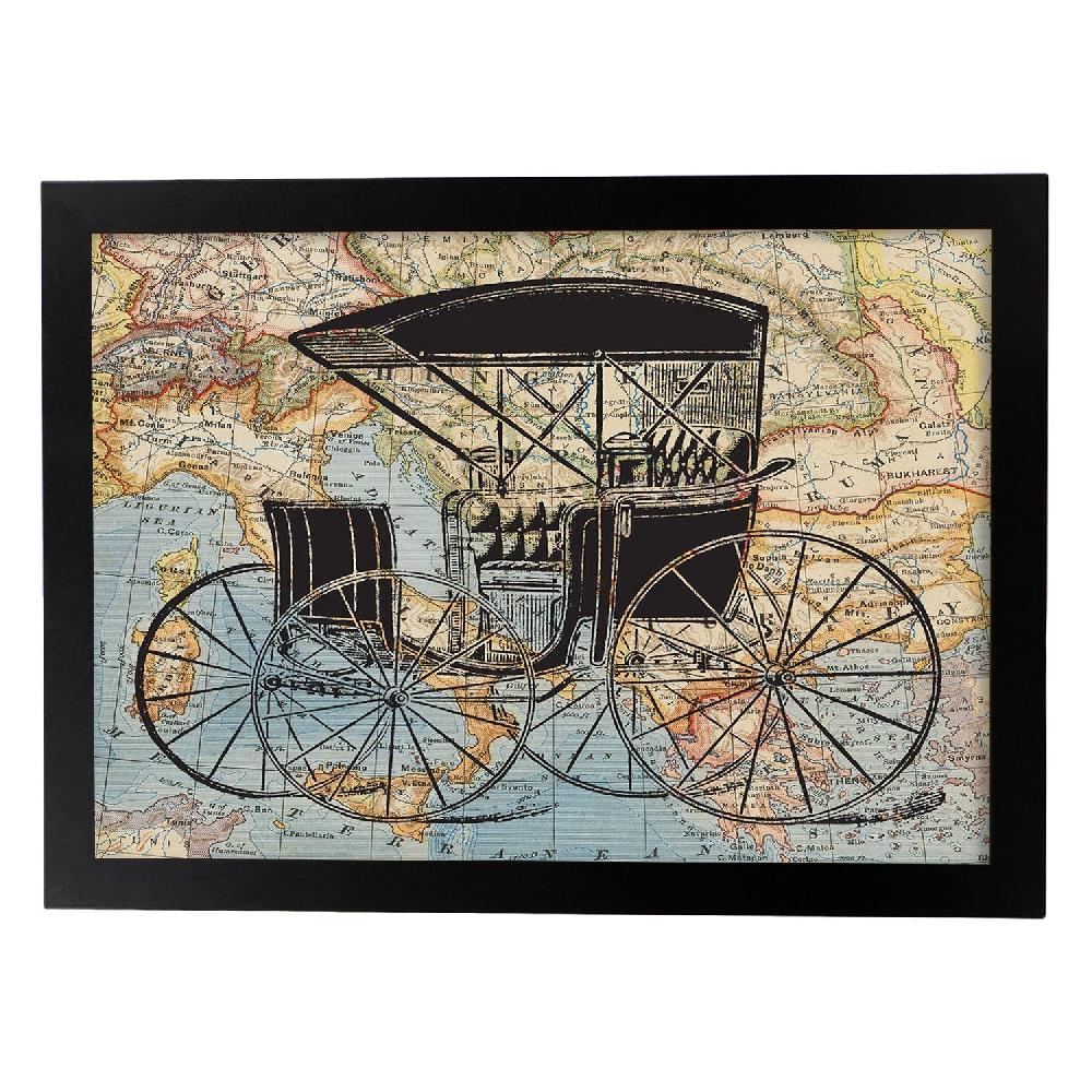 Nacnic Lámina Mi Carro Vintage Sobre Mapas