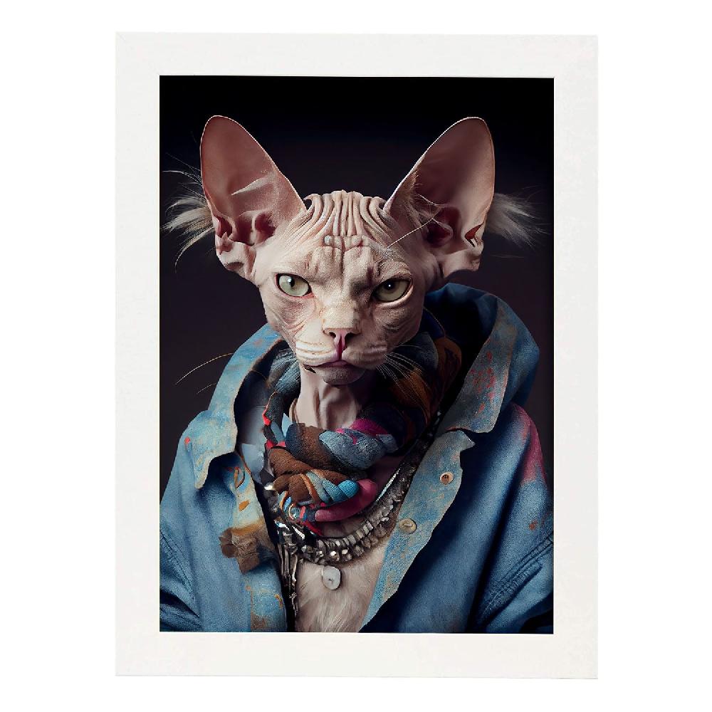 Nacnic Lámina Nacnic De Gato Sphynx Vestido
