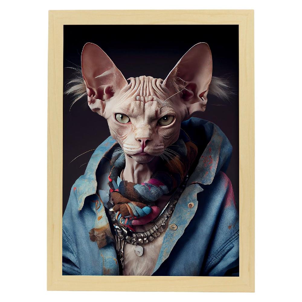 Nacnic Lámina Nacnic De Gato Sphynx Vestido
