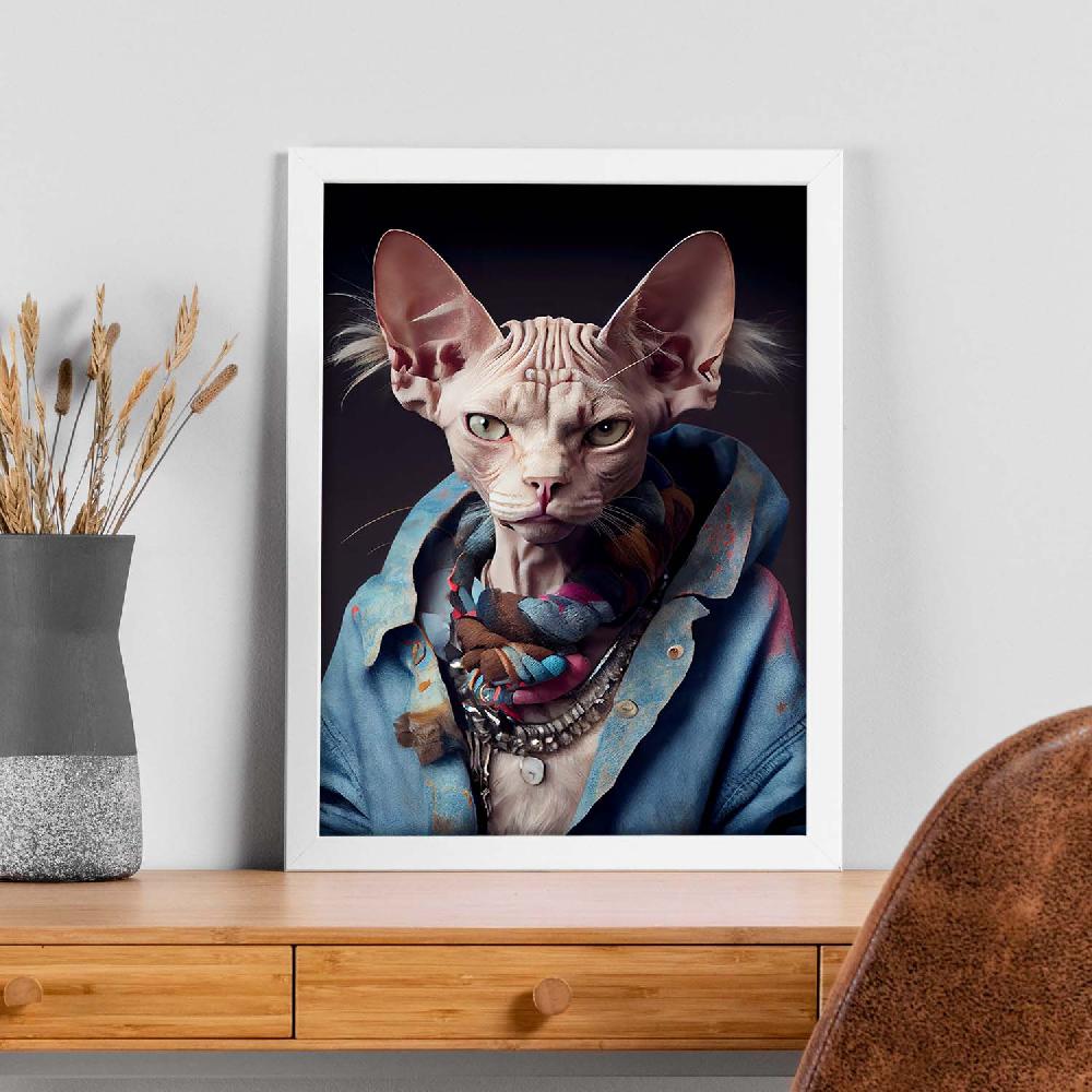 Nacnic Lámina Nacnic De Gato Sphynx Vestido