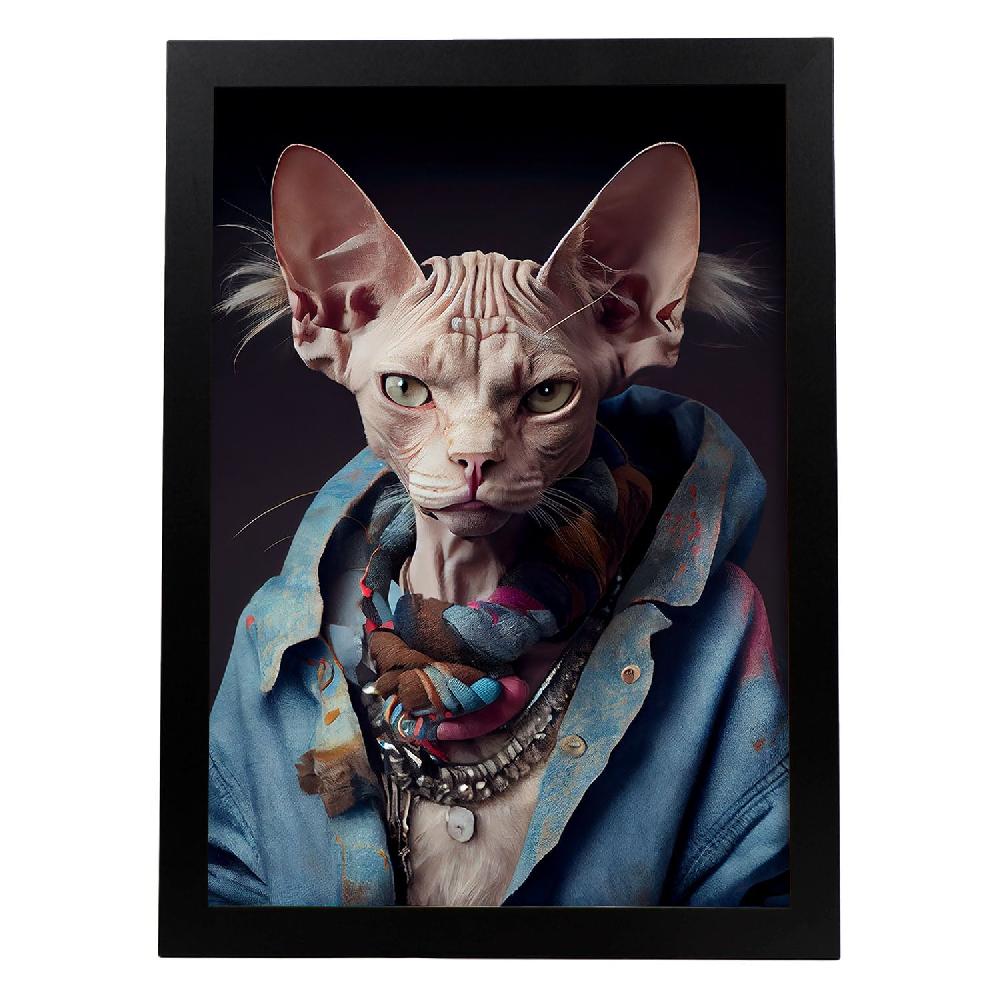 nacnic Lámina Nacnic de Gato Sphynx Vestido