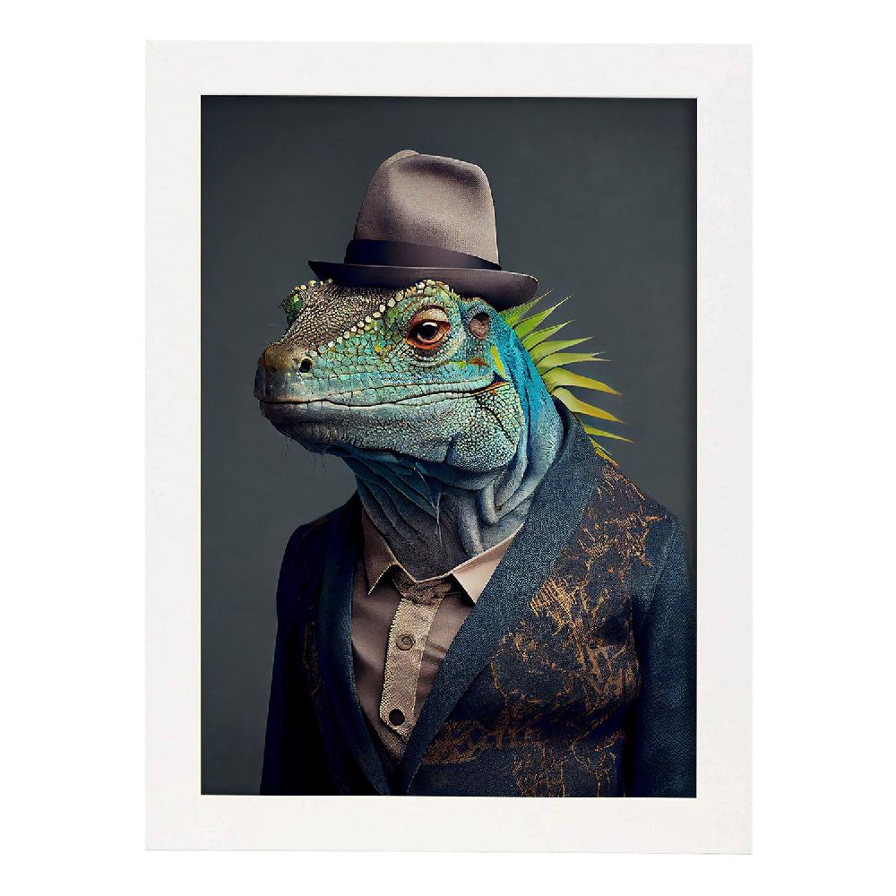 Nacnic Lámina Nacnic De Iguana Vestida Con Sonrisa