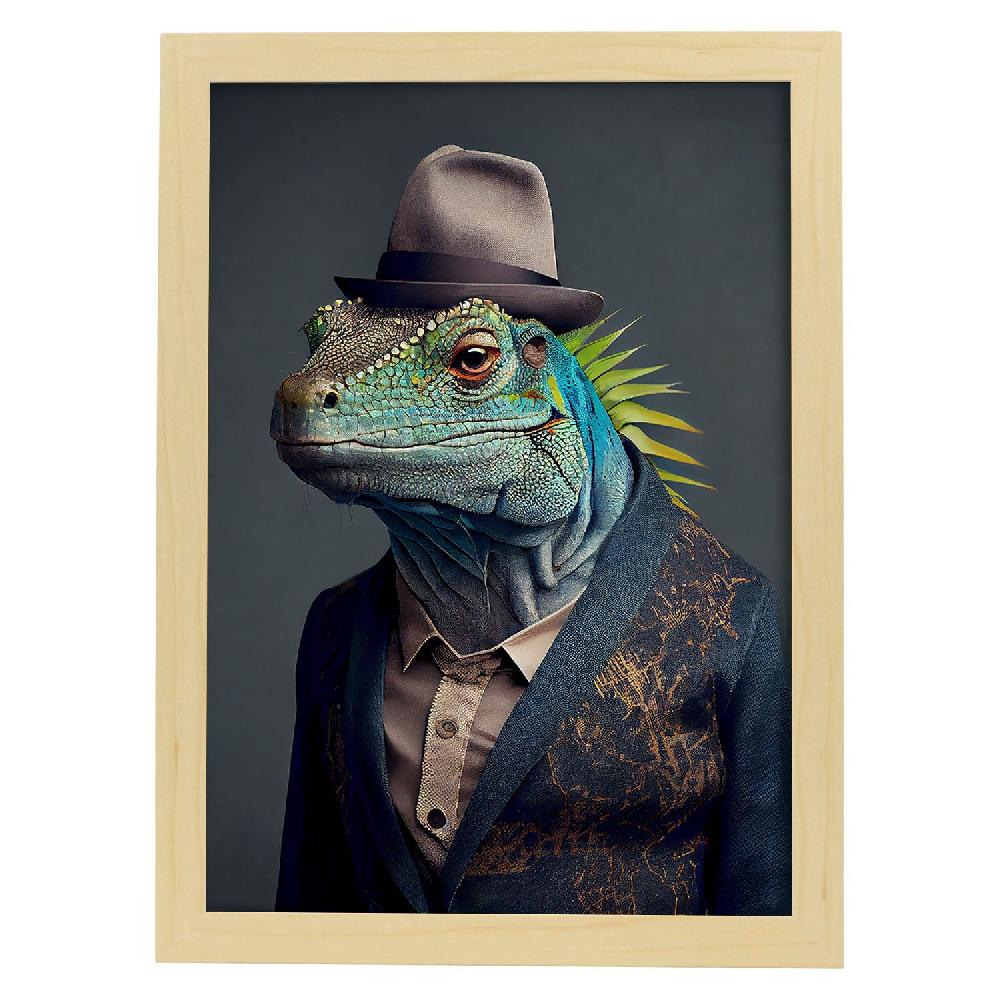 Nacnic Lámina Nacnic De Iguana Vestida Con Sonrisa