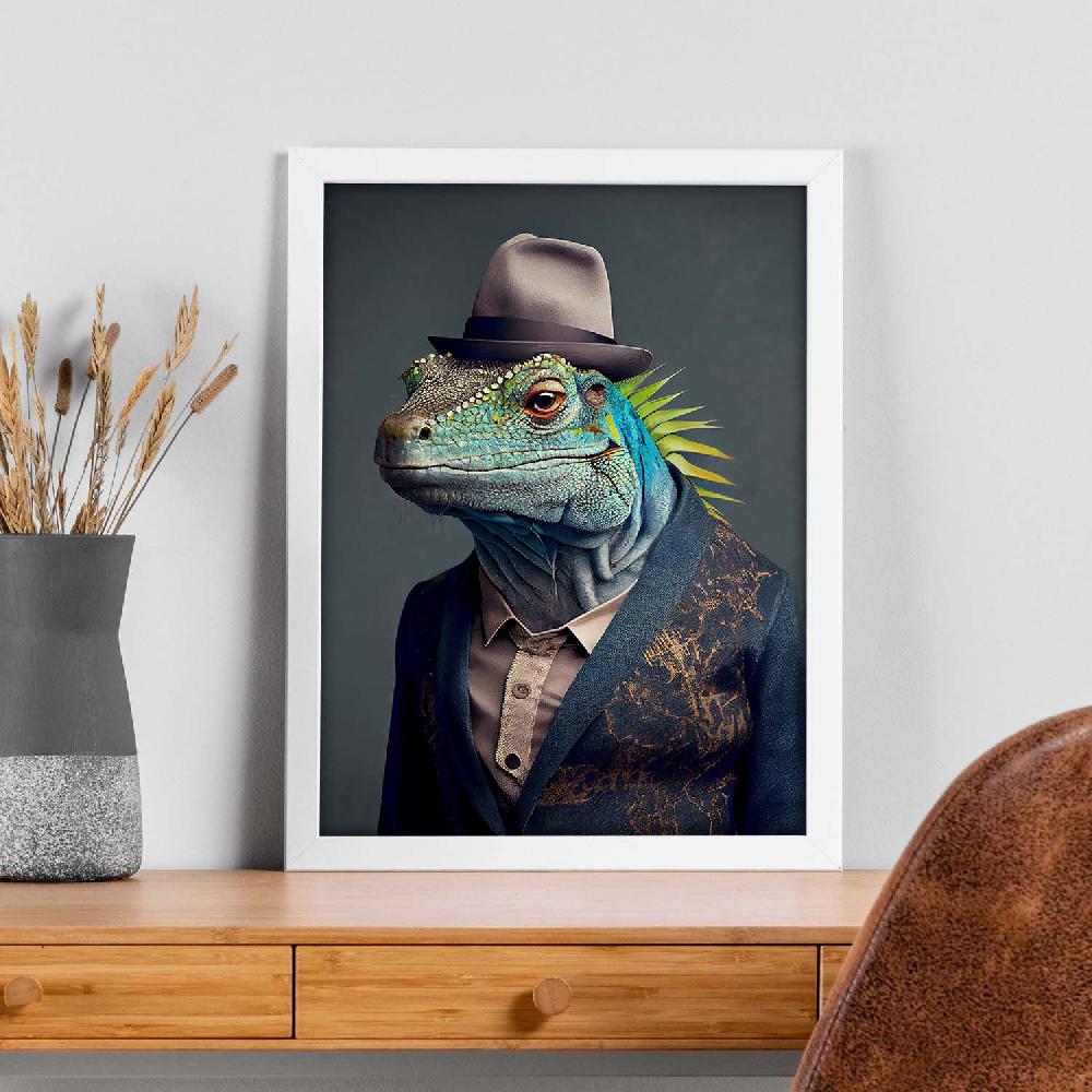 Nacnic Lámina Nacnic De Iguana Vestida Con Sonrisa
