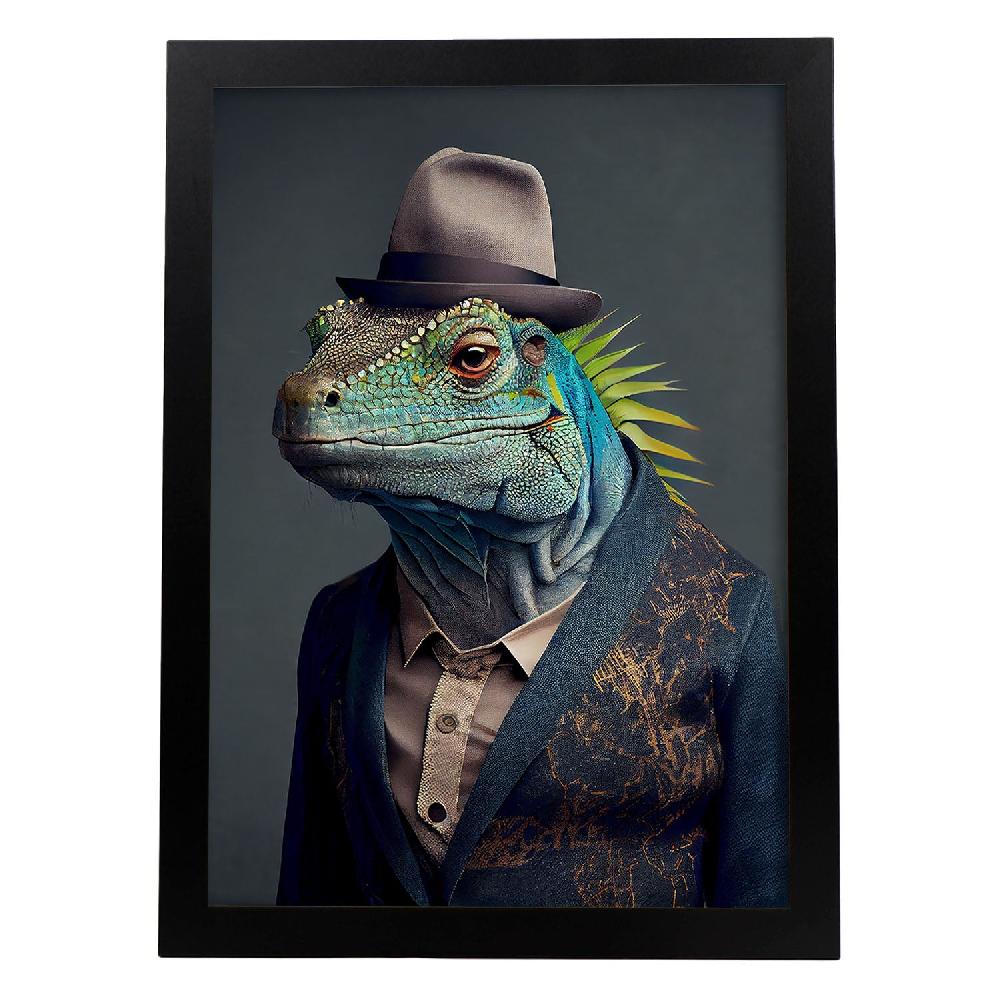 nacnic Lámina Nacnic de Iguana Vestida con Sonrisa