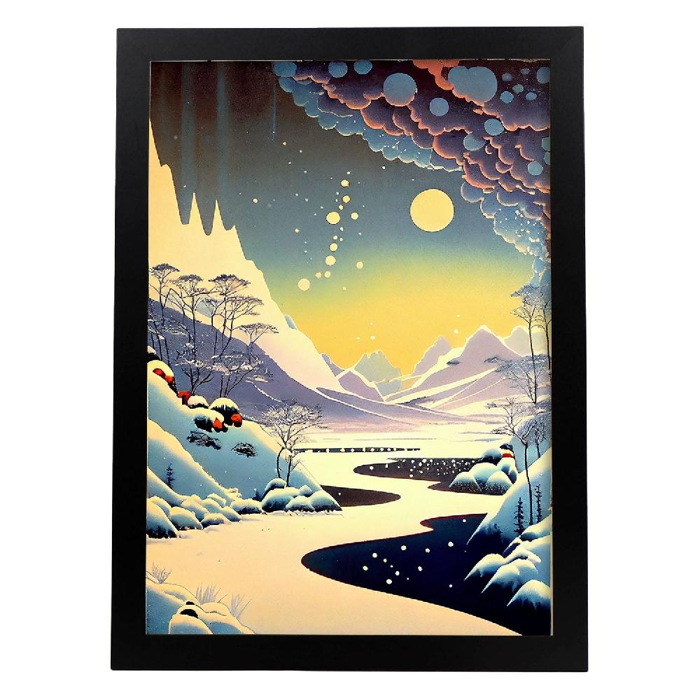 nacnic Lámina Nacnic de Paisaje Nevado con Niebla