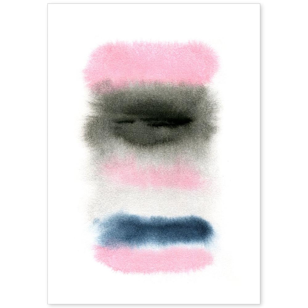 nacnic Lámina Nórdica Abstracta Rosa Negro