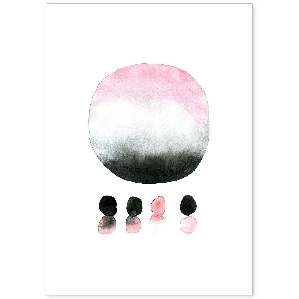 nacnic Lámina Nórdica Abstracta Rosa y Negra