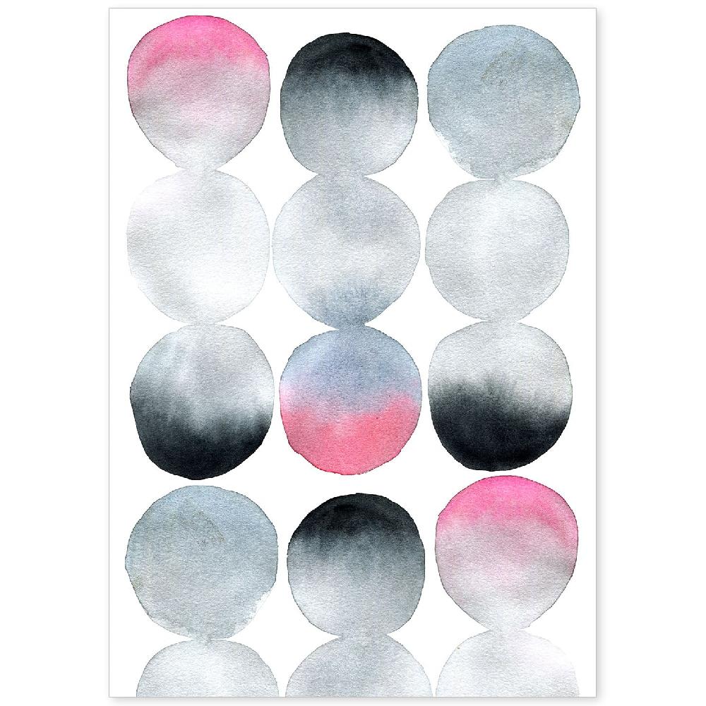 nacnic Lámina Nórdica de Abstracto Rosa Negro Gris