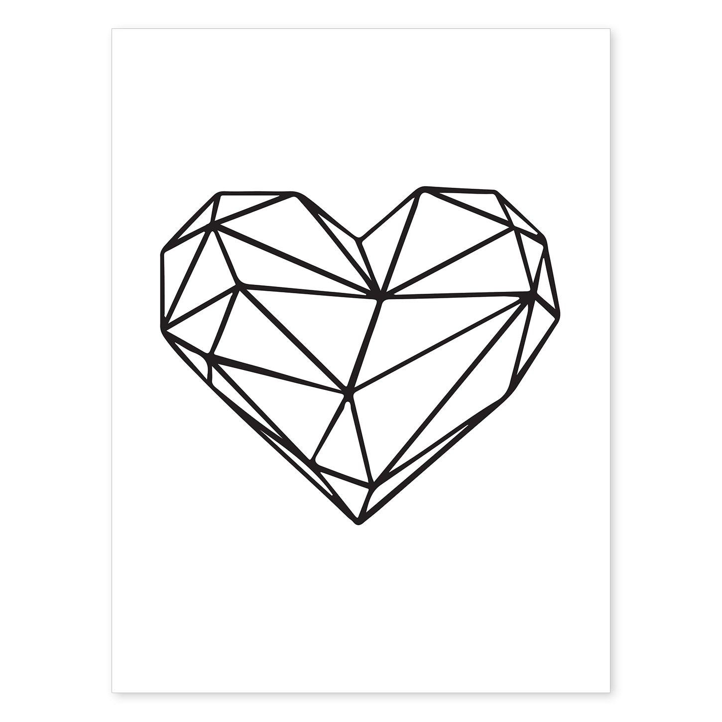 nacnic Lámina Nórdica de Corazón Ilustrado