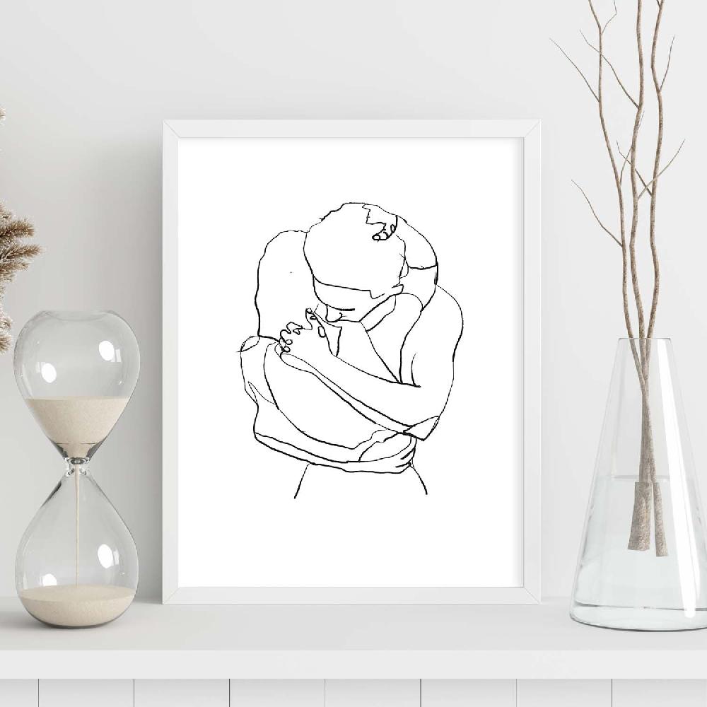 Nacnic Lámina Nórdica De Pareja Abrazo