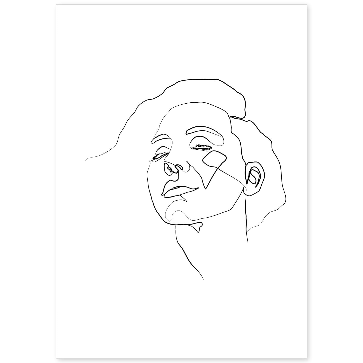 nacnic Lámina nórdica de Rostro Mujer 11