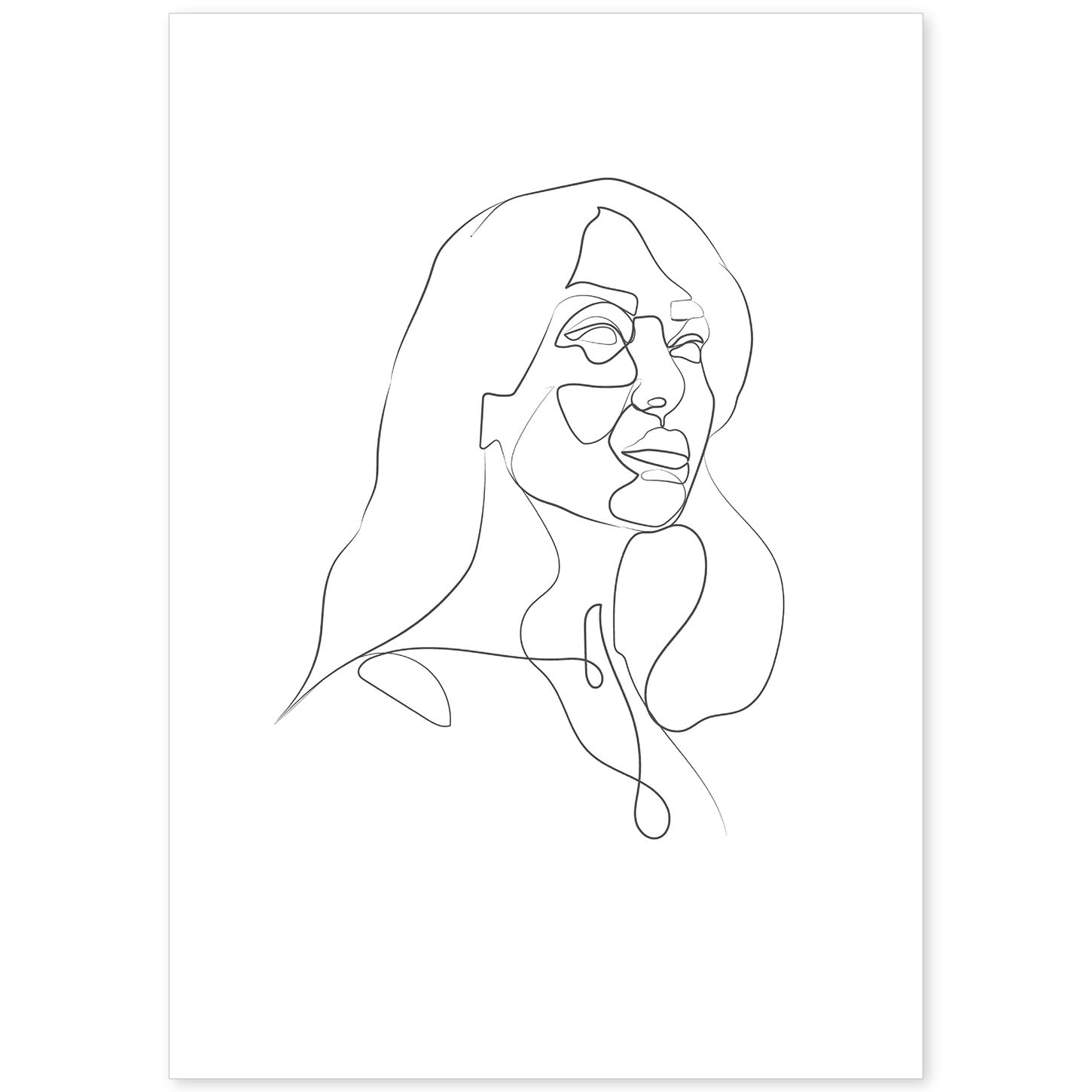 nacnic Lámina Nórdica de Rostro Mujer 13