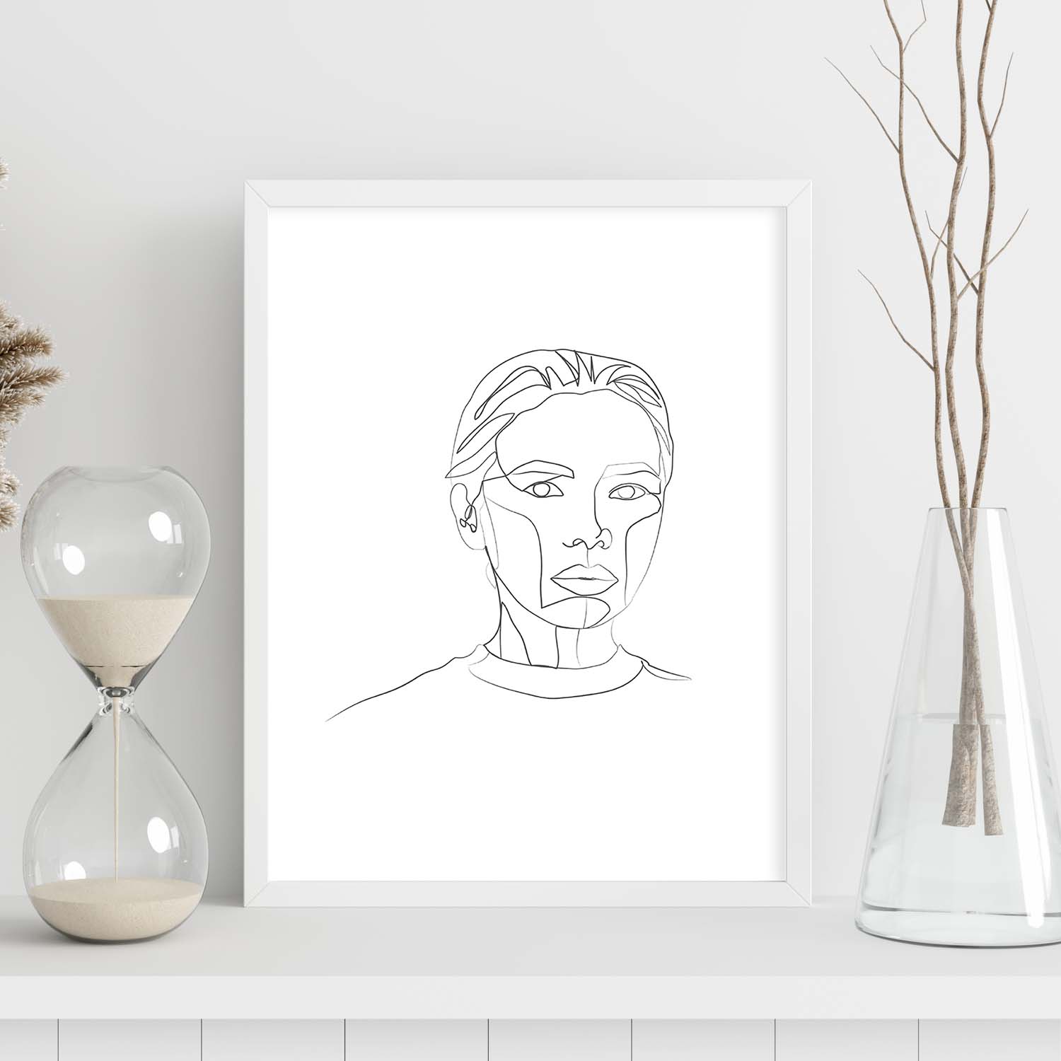 Nacnic Lámina Nórdica De Rostro Mujer A Una Línea