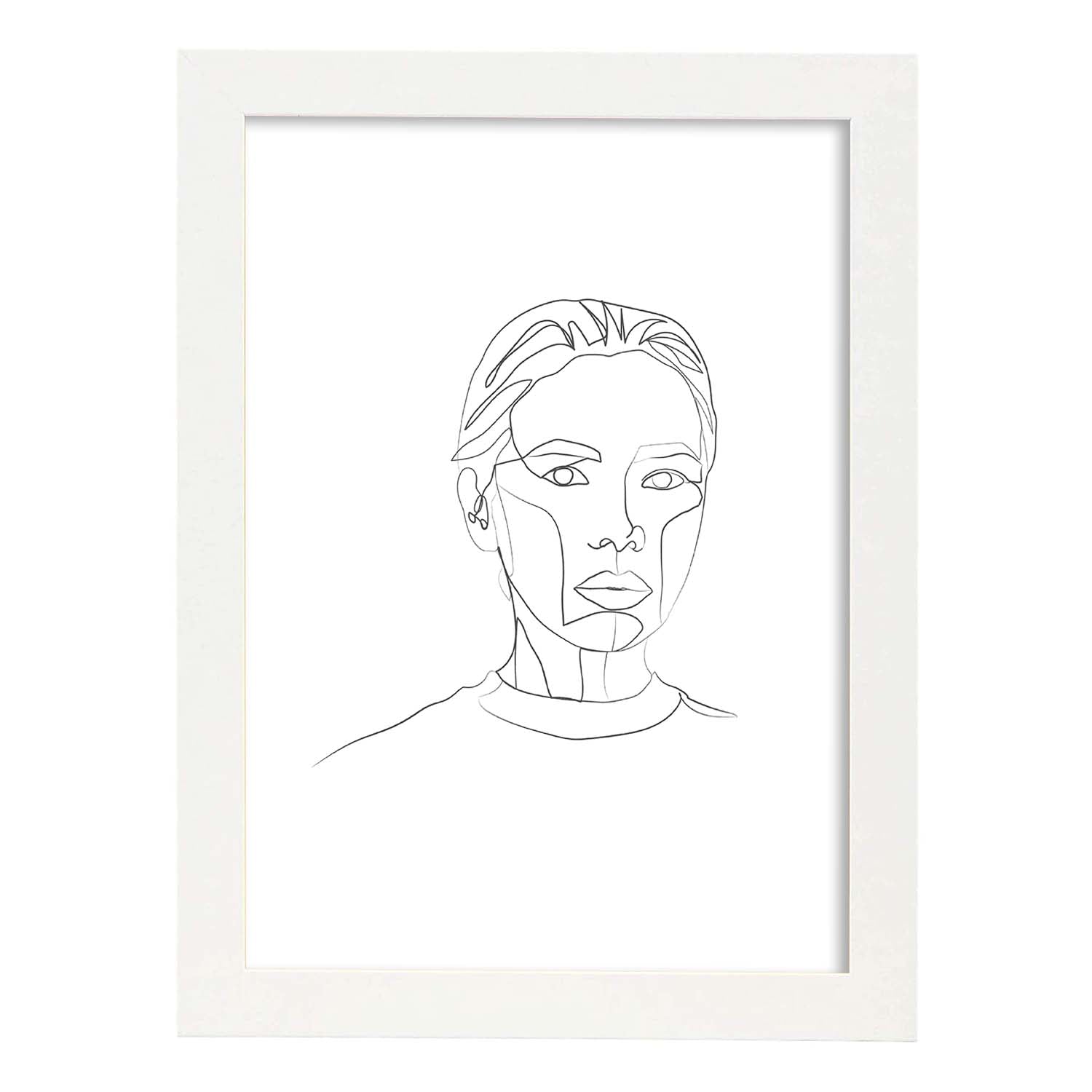 Nacnic Lámina Nórdica De Rostro Mujer A Una Línea