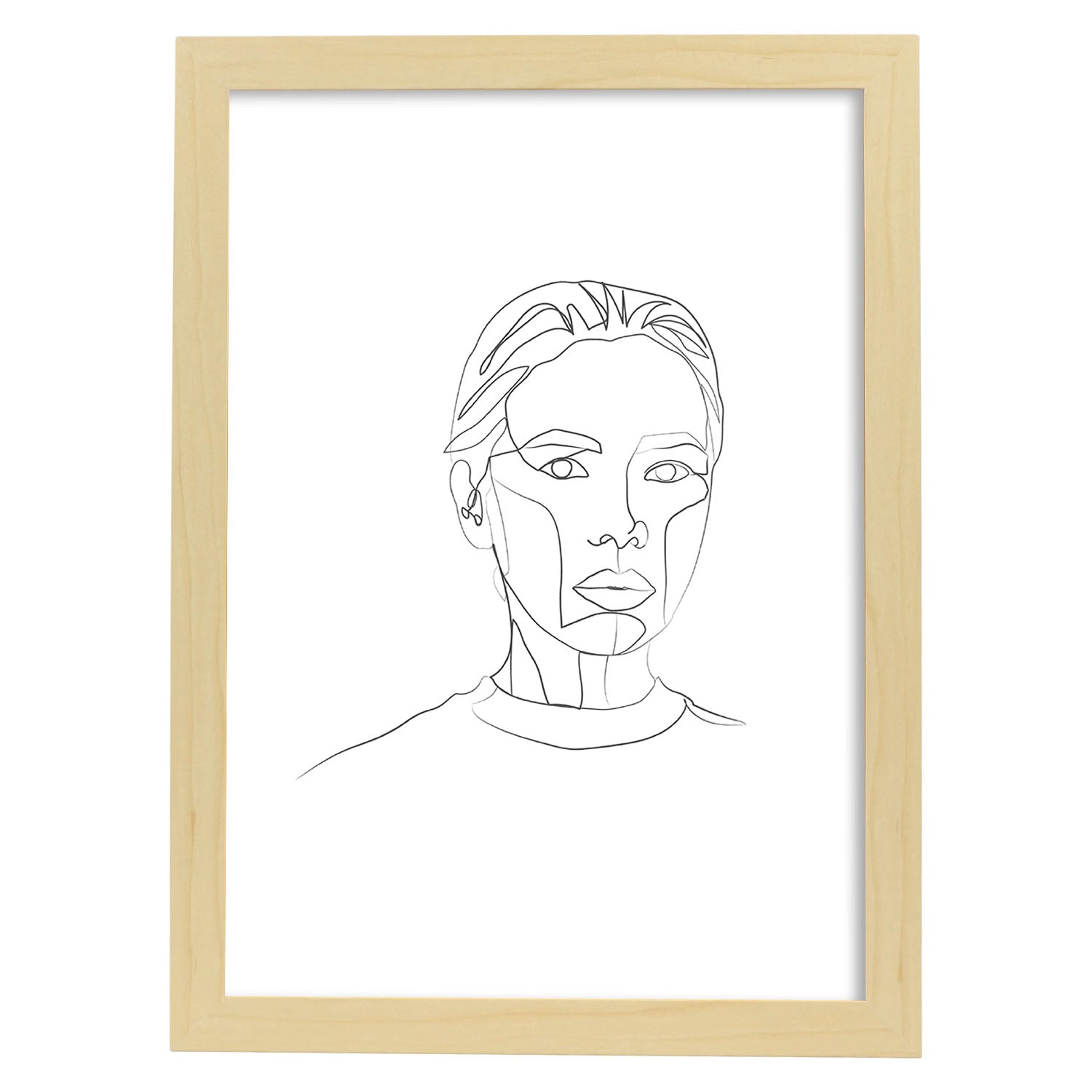 Nacnic Lámina Nórdica De Rostro Mujer A Una Línea