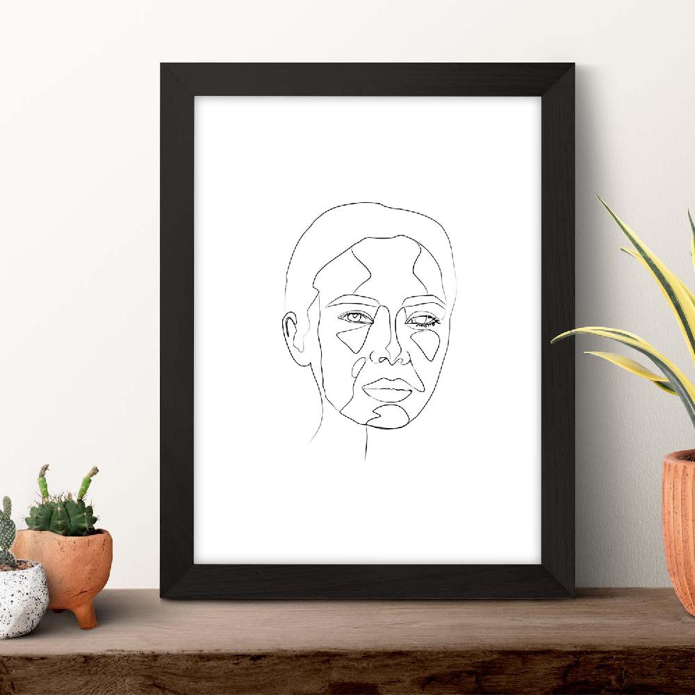 Nacnic Lamina Nordica De Rostro Mujer A Una Linea