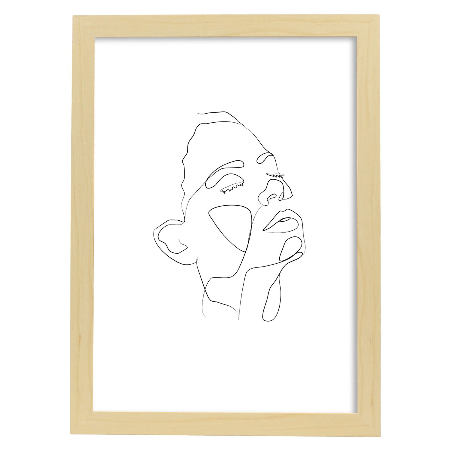 Nacnic Lámina Nórdica De Rostro Mujer A Una Línea