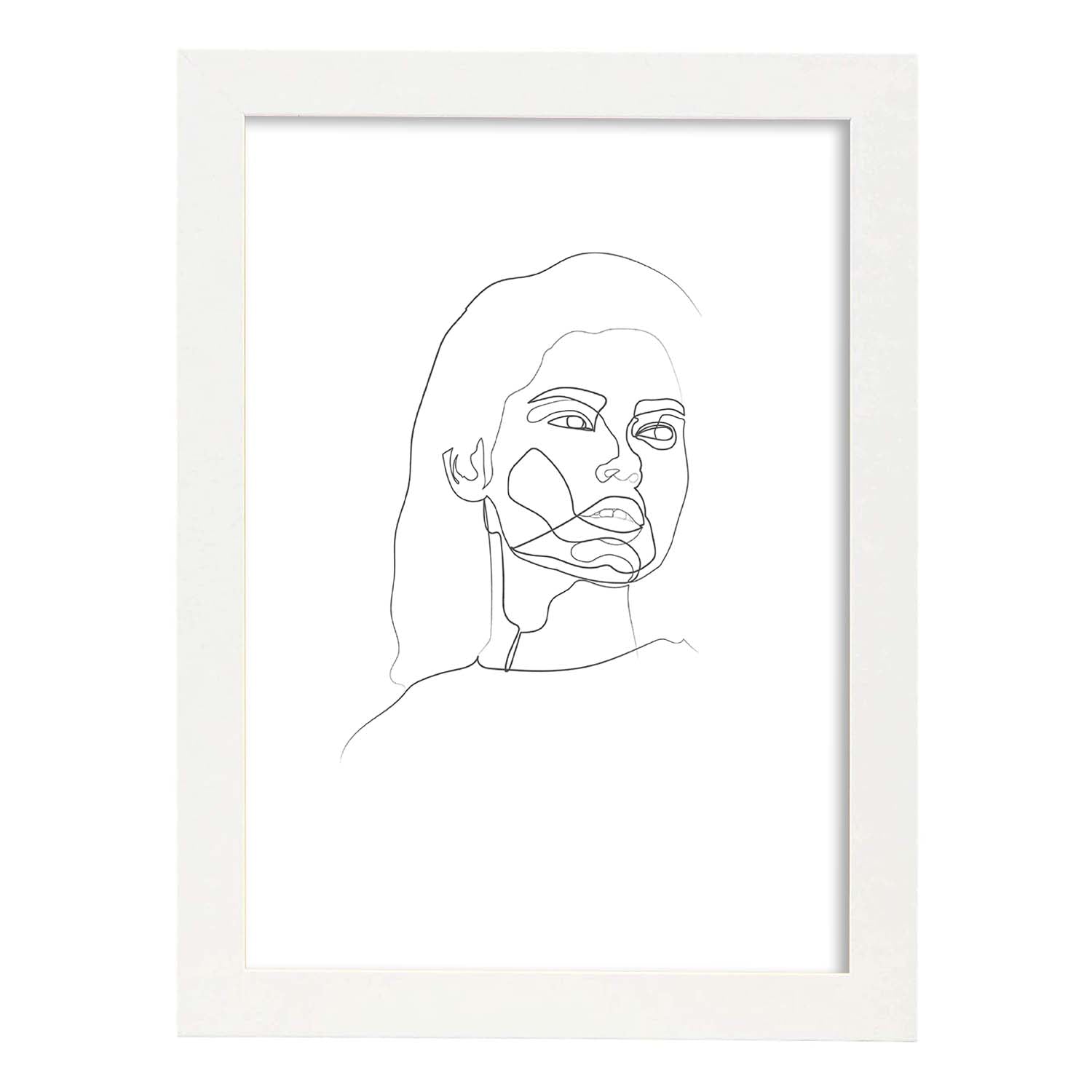 Nacnic Lámina Nórdica De Rostro Mujer A Una Línea