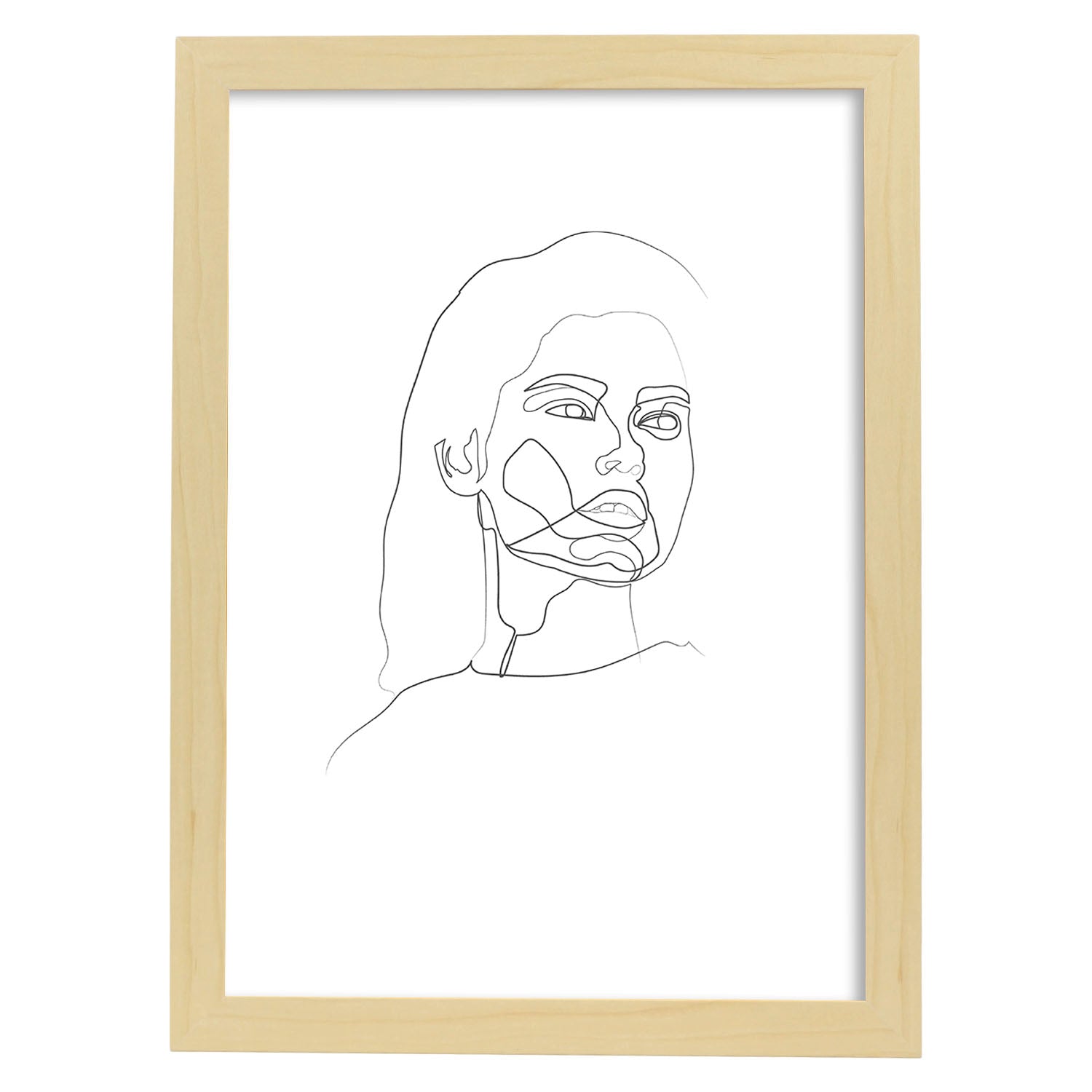 Nacnic Lámina Nórdica De Rostro Mujer A Una Línea