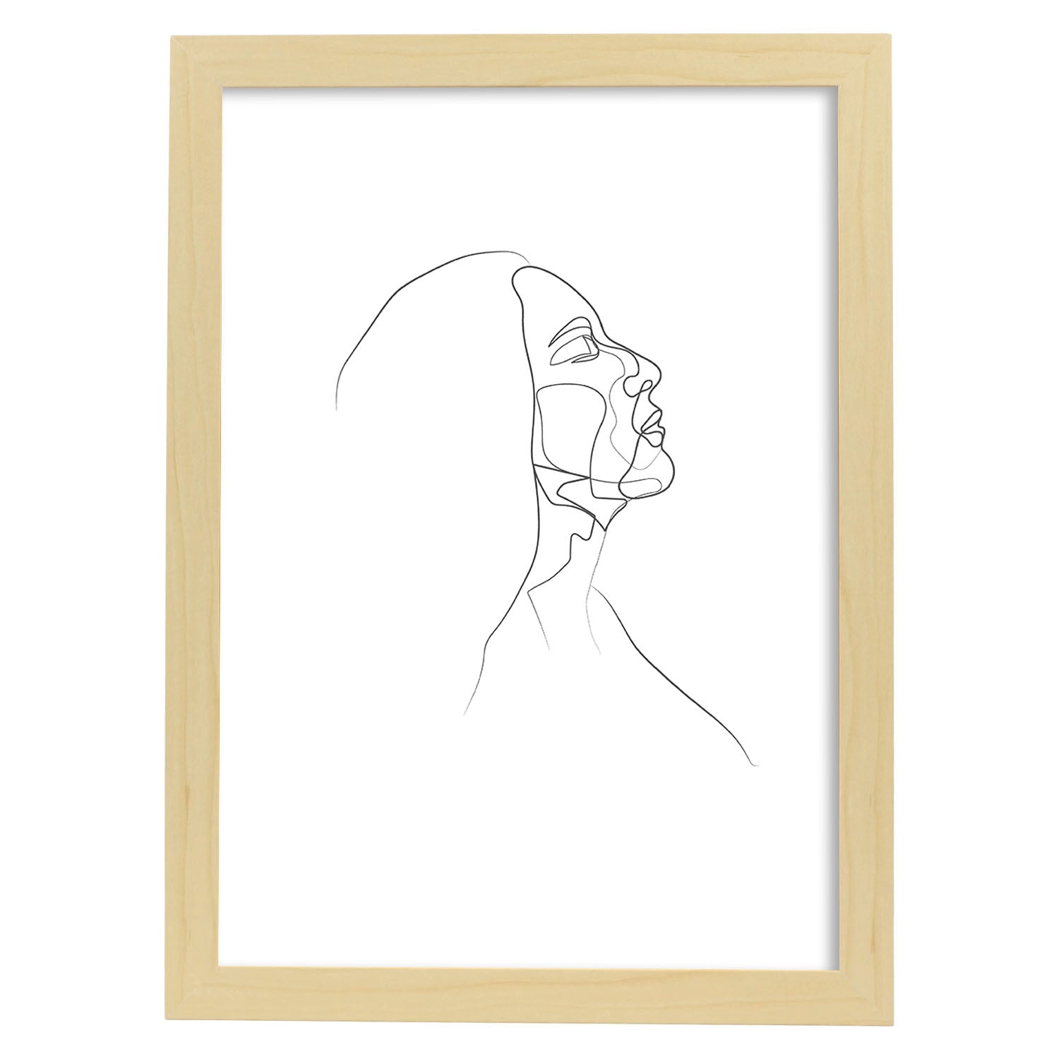 Nacnic Lámina Nórdica De Rostro Mujer A Una Línea